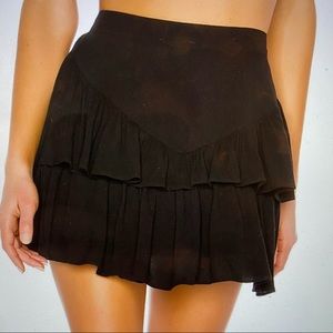 SUPERDOWN black ruffle skirt